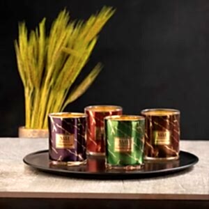 Mermerden Süzülen Işık <br> Mermer Desenli Bardak Mum